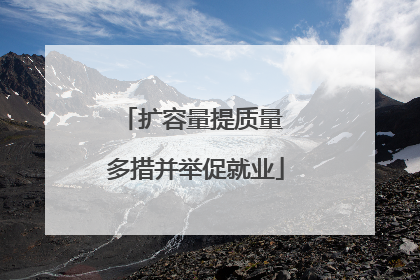扩容量提质量 多措并举促就业