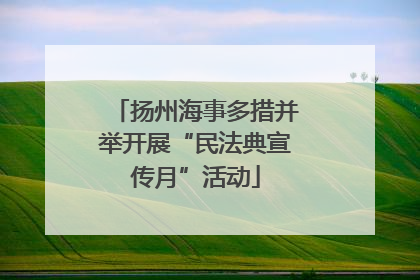 扬州海事多措并举开展“民法典宣传月”活动