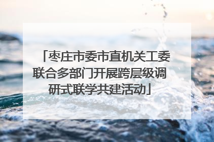 枣庄市委市直机关工委联合多部门开展跨层级调研式联学共建活动
