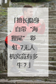 擅长隐身、自带“海狸尾” 彩虹-7无人机究竟有多牛？