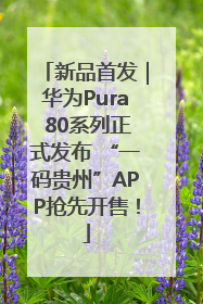 新品首发｜华为Pura 80系列正式发布 “一码贵州”APP抢先开售！