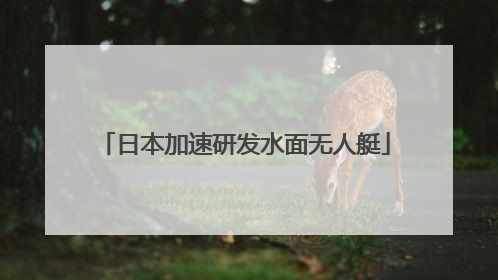 日本加速研发水面无人艇