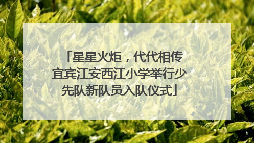 星星火炬，代代相传 宜宾江安西江小学举行少先队新队员入队仪式