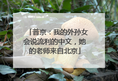 普京：我的外孙女会说流利的中文，她的老师来自北京