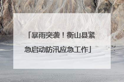 暴雨突袭！衡山县紧急启动防汛应急工作