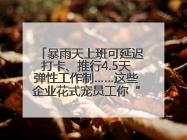 暴雨天上班可延迟打卡、推行4.5天弹性工作制……这些企业花式宠员工你“慕”了吗？