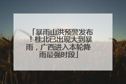 暴雨山洪预警发布！桂北已出现大到暴雨，广西进入本轮降雨最强时段