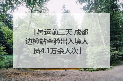 暑运前三天 成都边检站查验出入境人员4.1万余人次