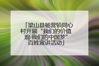 梁山县杨营镇同心村开展“我们的价值观·我们的中国梦”百姓宣讲活动