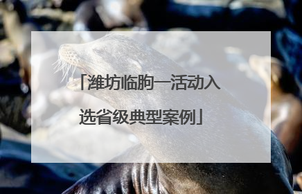 潍坊临朐一活动入选省级典型案例