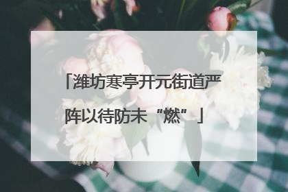 潍坊寒亭开元街道严阵以待防未“燃”