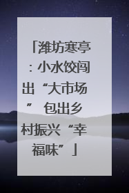 潍坊寒亭：小水饺闯出“大市场” 包出乡村振兴“幸福味”