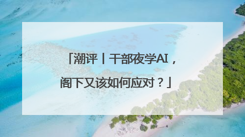 潮评丨干部夜学AI，阁下又该如何应对？