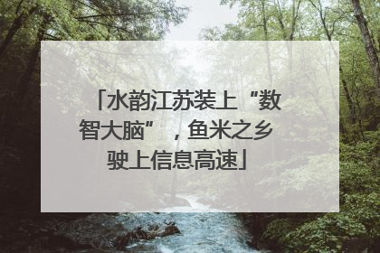 水韵江苏装上“数智大脑”，鱼米之乡驶上信息高速