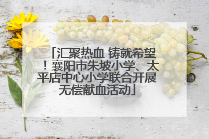 汇聚热血 铸就希望！襄阳市朱坡小学、太平店中心小学联合开展无偿献血活动