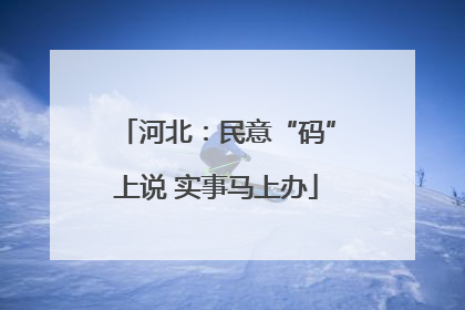 河北：民意“码”上说 实事马上办