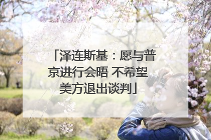 泽连斯基：愿与普京进行会晤 不希望美方退出谈判