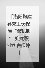 洛阳构建补充工伤保险“双轨制” 兜底职业伤害保障