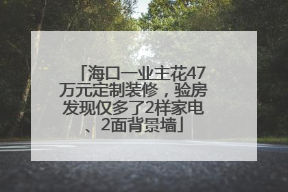 海口一业主花47万元定制装修，验房发现仅多了2样家电、2面背景墙