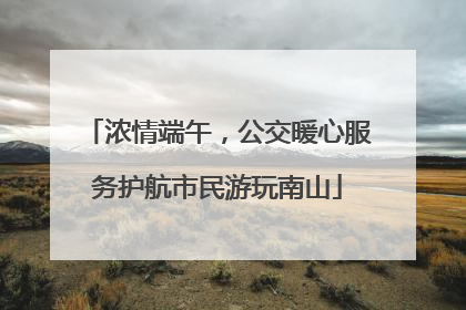 浓情端午，公交暖心服务护航市民游玩南山