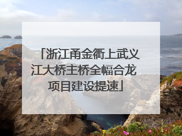 浙江甬金衢上武义江大桥主桥全幅合龙 项目建设提速