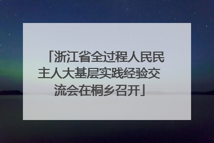 浙江省全过程人民民主人大基层实践经验交流会在桐乡召开