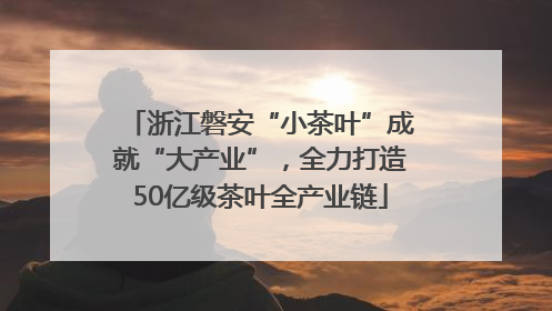 浙江磐安“小茶叶”成就“大产业”，全力打造50亿级茶叶全产业链