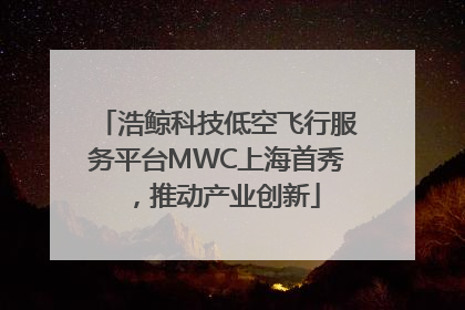 浩鲸科技低空飞行服务平台MWC上海首秀，推动产业创新