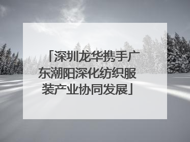 深圳龙华携手广东潮阳深化纺织服装产业协同发展