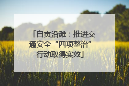 自贡沿滩：推进交通安全“四项整治”行动取得实效