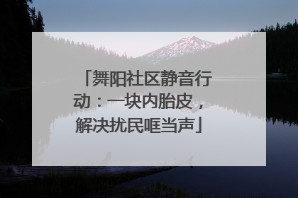 舞阳社区静音行动：一块内胎皮，解决扰民哐当声