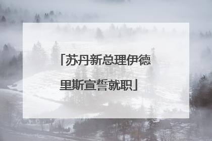 苏丹新总理伊德里斯宣誓就职
