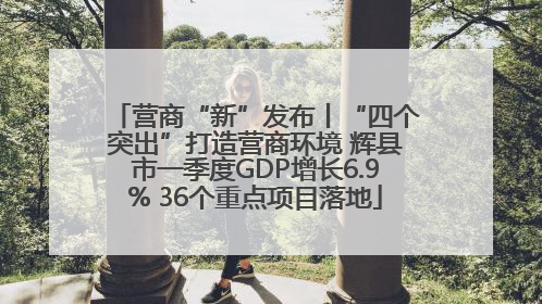 营商“新”发布丨“四个突出”打造营商环境 辉县市一季度GDP增长6.9% 36个重点项目落地