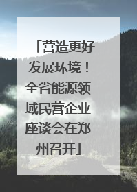 营造更好发展环境！全省能源领域民营企业座谈会在郑州召开