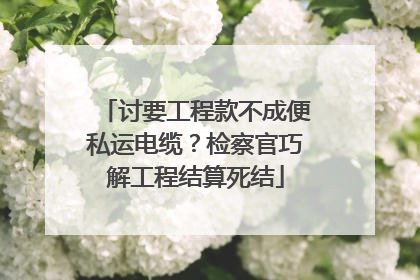 讨要工程款不成便私运电缆？检察官巧解工程结算死结
