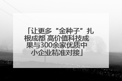 让更多“金种子”扎根成都 高价值科技成果与300余家优质中小企业精准对接