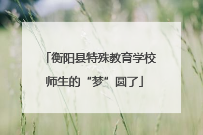 衡阳县特殊教育学校师生的“梦”圆了