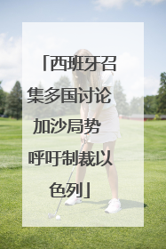 西班牙召集多国讨论加沙局势 呼吁制裁以色列