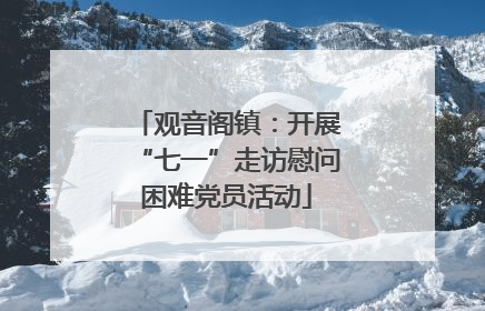 观音阁镇：开展“七一”走访慰问困难党员活动