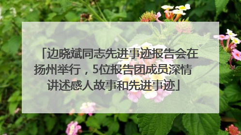 边晓斌同志先进事迹报告会在扬州举行，5位报告团成员深情讲述感人故事和先进事迹