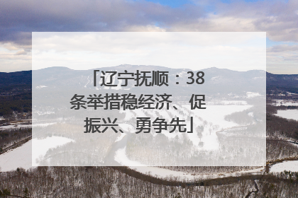 辽宁抚顺：38条举措稳经济、促振兴、勇争先