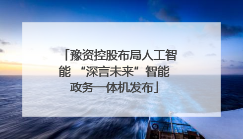 豫资控股布局人工智能 “深言未来”智能政务一体机发布