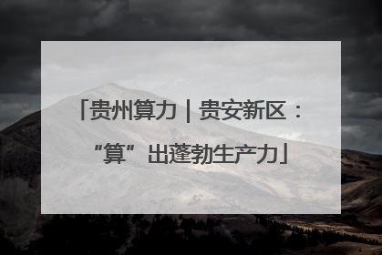 贵州算力｜贵安新区：“算”出蓬勃生产力