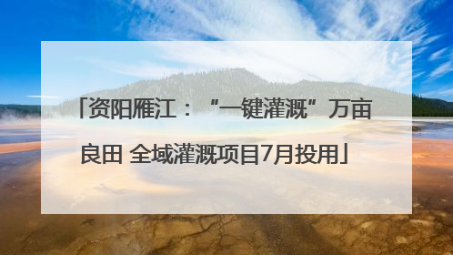 资阳雁江：“一键灌溉”万亩良田 全域灌溉项目7月投用