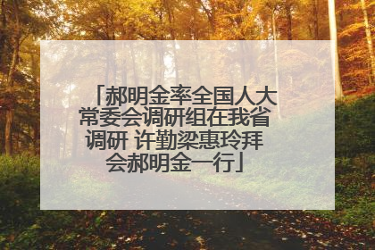 郝明金率全国人大常委会调研组在我省调研 许勤梁惠玲拜会郝明金一行