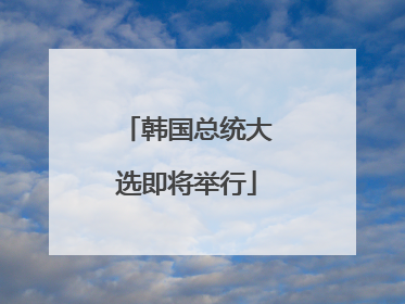 韩国总统大选即将举行