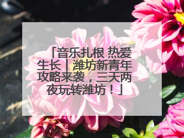 音乐扎根 热爱生长丨潍坊新青年攻略来袭，三天两夜玩转潍坊！