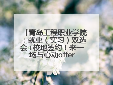 青岛工程职业学院：就业（实习）双选会+校地签约！来一场与心动offer的双向奔赴！