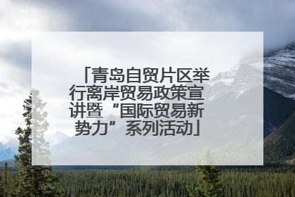 青岛自贸片区举行离岸贸易政策宣讲暨“国际贸易新势力”系列活动