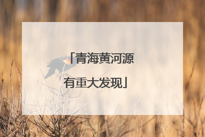 青海黄河源有重大发现